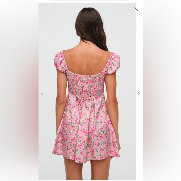 🌸 For Love & Lemons Antonia Mini Dress Pink Size L NWOT 💕✨ - Picture 2 of 5